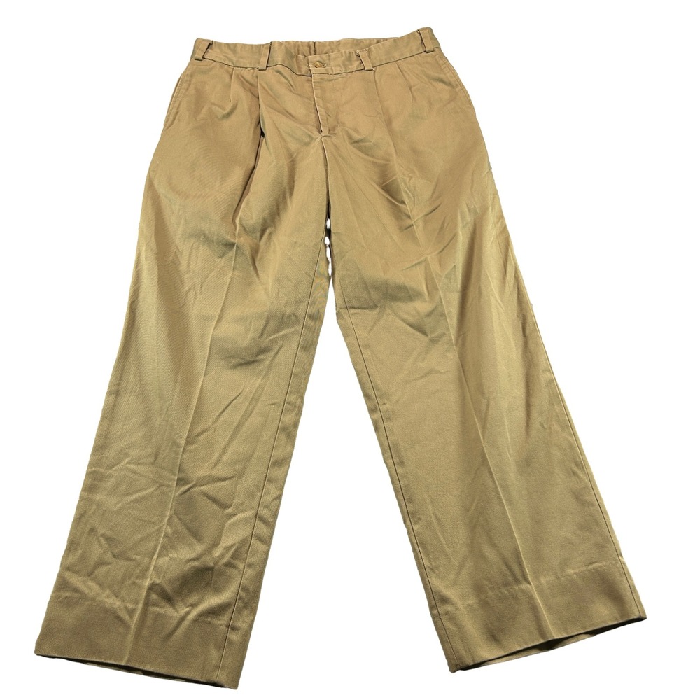Bills Khakis Chinos Mens 35x29 Khaki Pleated M2P Relaxed Fit Cotton Cuffed USA
